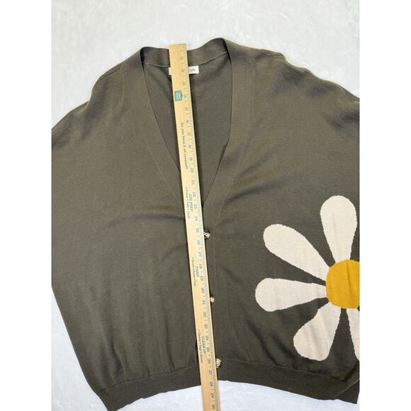 Natural Life Cardigan Sweater Women’s L/XL Daisy Flower Graphic Oversized Cotton - Picture 7 of 8